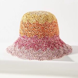 NWT Anthropologie Straw Bucket Hat